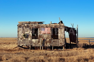 Ruined and abandoned shack.