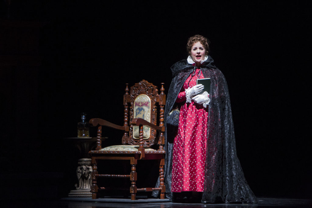 Angela Mortellaro, who appeared with the Dayton Opera in the 2012 production of Donizetti's Lucia di Lammermoor, as Anna, in The Book Collector.